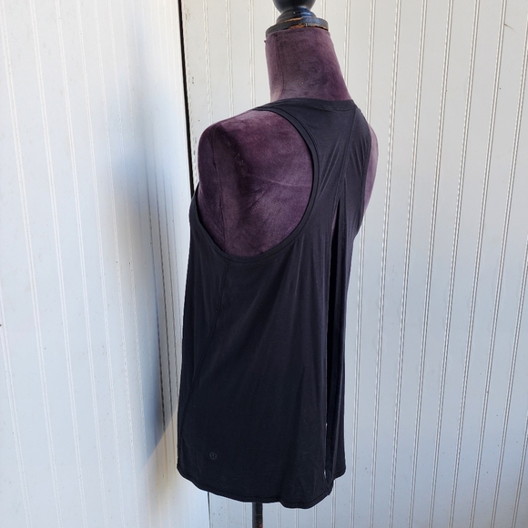 Lululemon Women's Split Back Racerback Black Tank Top Stretch Sleveless Sz XS - Picture 7 of 12